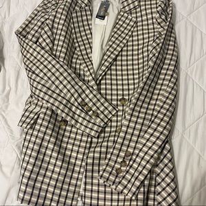 Express X Negin Mirsalehi Plaid Blazer